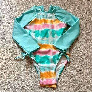 Cat & Jack Teal and Yellow Swimsuit 2T